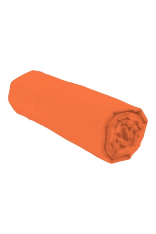 Sábana bajera de percal de algodón 80 hilos/cm² - Terracota