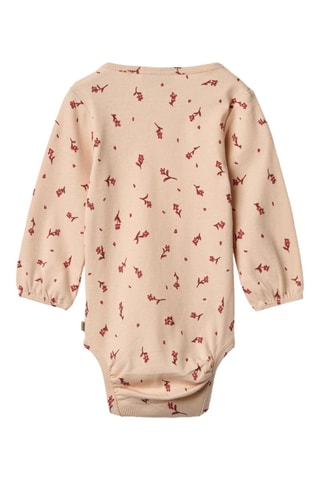 Body de algodón orgánico Elmine - Beige, rojo y rosa