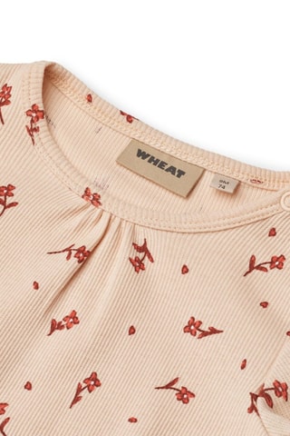 Body de algodón orgánico Elmine - Beige, rojo y rosa