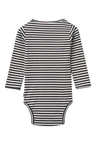Body de algodón orgánico Berti - Blanco y azul