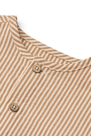 Camisa de algodón orgánico Shelby - Blanco, negro y marrón