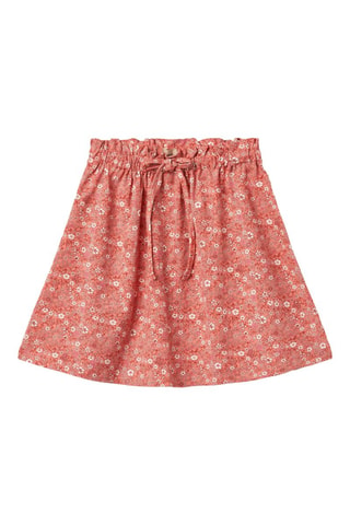 Falda de algodón orgánico Natalia - Blanco, naranja y rosa