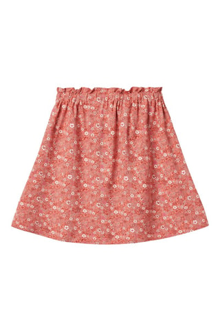 Falda de algodón orgánico Natalia - Blanco, naranja y rosa