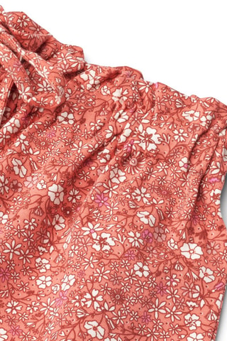 Falda de algodón orgánico Natalia - Blanco, naranja y rosa