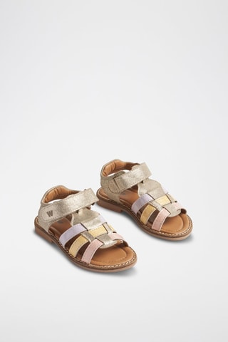Sandalias de piel Stela - Gris, amarillo y violeta