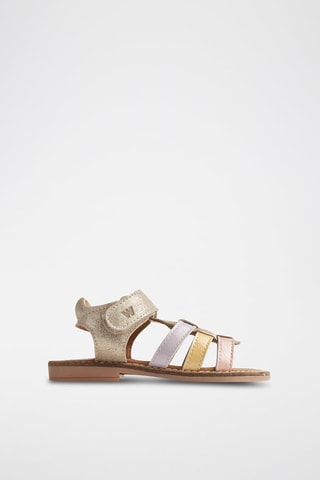 Sandalias de piel Stela - Gris, amarillo y violeta