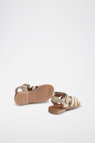 Sandalias de piel Stela - Gris, amarillo y violeta