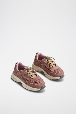 Zapatillas de nobuk Arthur - Beige y rosa