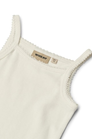 Body de algodón orgánico Ellen - Beige y blanco