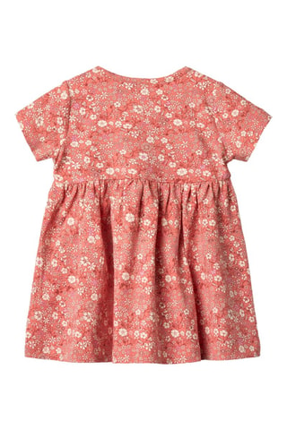 Vestido de algodón orgánico Nova - Blanco, rojo, naranja y rosa