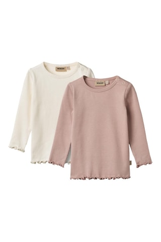 2 camisetas de algodón orgánico - Blanco y rosa