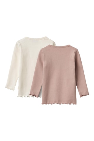 2 camisetas de algodón orgánico - Blanco y rosa