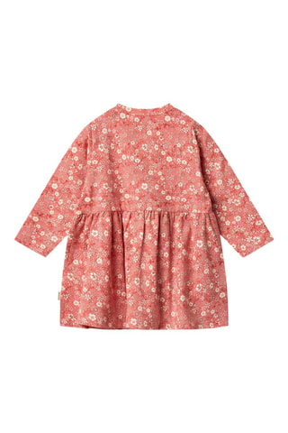 Vestido de algodón orgánico Sessa - Blanco, naranja y rosa