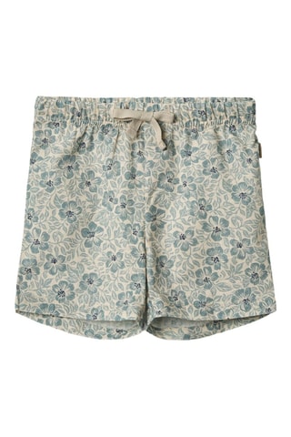 Short de algodón orgánico Max - Blanco y azul