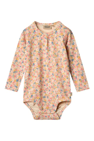 Body de algodón orgánico Liv - Blanco, amarillo y rosa