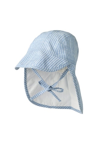 Gorra sahariana de algodón orgánico Albert - Blanco y azul