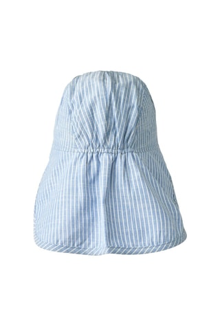 Gorra sahariana de algodón orgánico Albert - Blanco y azul