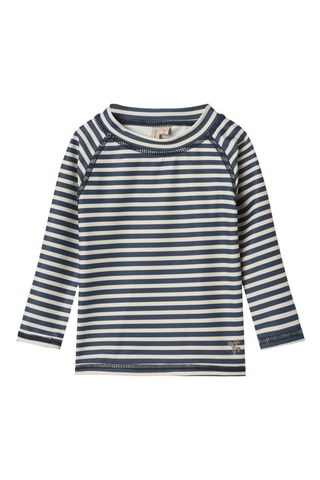 Camiseta de baño Dilan - Blanco, beige y azul