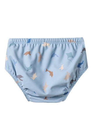 Bañador estilo slip Philip - Blanco, azul y gris