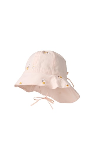 Gorro bucket de algodón orgánico Chloé - Blanco, amarillo y rosa