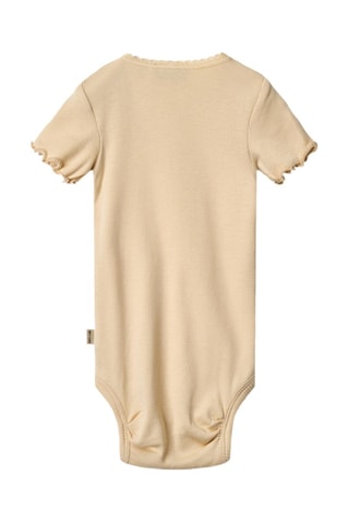 Body de algodón orgánico Edna - Beige y amarillo