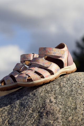 Sandalias de piel Frei - Blanco, azul y rosa