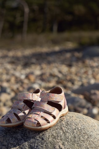 Sandalias de piel Frei - Blanco, azul y rosa