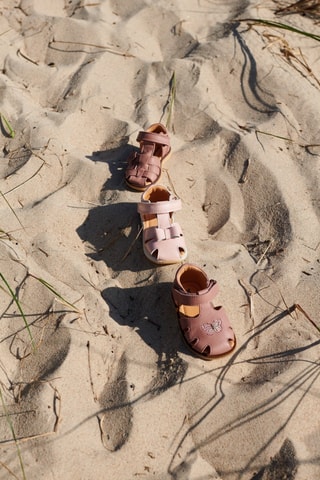 Sandalias de piel Lowe - Marrón y rosa