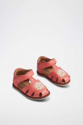 Sandalias de piel Lowe - Blanco, marrón y naranja