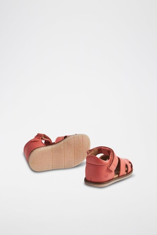 Sandalias de piel Lowe - Blanco, marrón y naranja