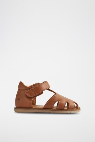 Sandalias de piel Lowe - Blanco, marrón y naranja