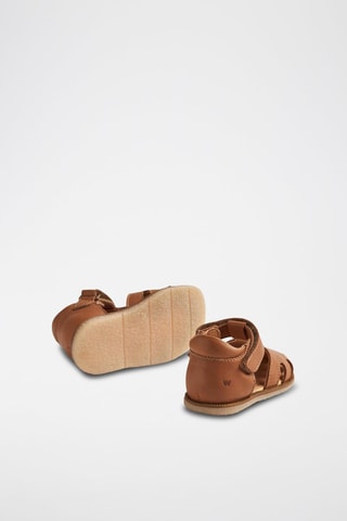 Sandalias de piel Lowe - Blanco, marrón y naranja