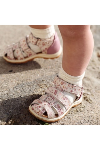 Sandalias de piel Frei - Blanco y rosa