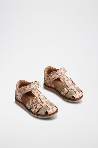 Sandalias de piel Sky Flower - Naranja, rosa y gris