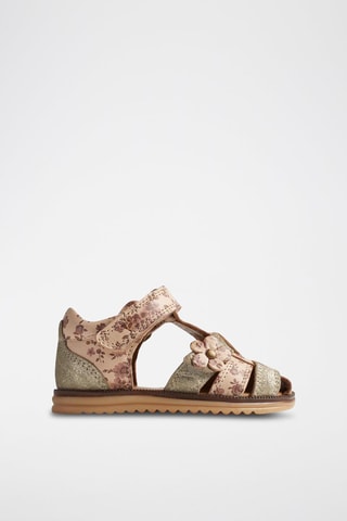 Sandalias de piel Sky Flower - Naranja, rosa y gris