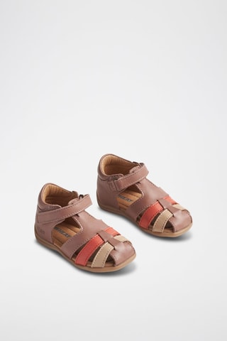 Sandalias de piel Robbie - Beige, naranja y rosa