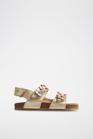 Sandalias de piel Clare Flower - Amarillo, violeta y dorado