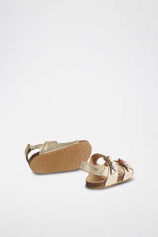 Sandalias de piel Clare Flower - Amarillo, violeta y dorado