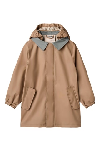 Chaqueta con capucha - Beige y gris