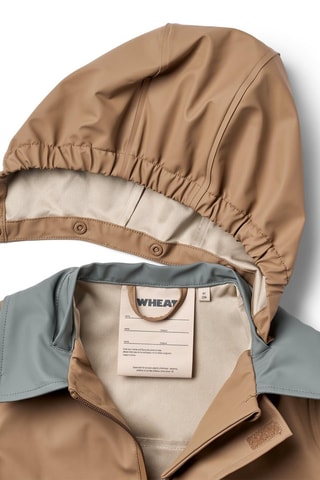 Chaqueta con capucha - Beige y gris