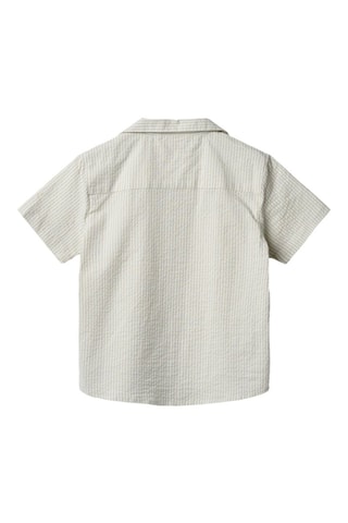 Camisa de algodón orgánico Anker - Blanco y azul