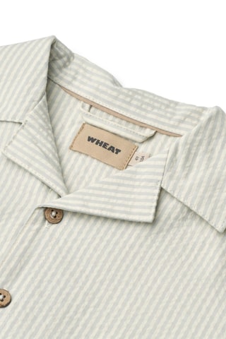 Camisa de algodón orgánico Anker - Blanco y azul