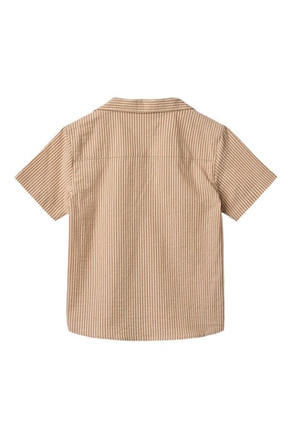 Camisa de algodón orgánico Anker - Blanco y marrón