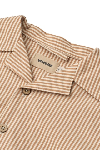 Camisa de algodón orgánico Anker - Blanco y marrón