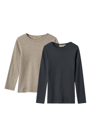 2 camisetas de algodón orgánico - Beige y azul