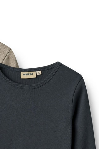2 camisetas de algodón orgánico - Beige y azul