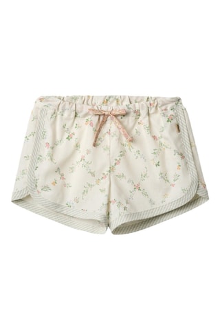 Short de algodón orgánico Inger - Blanco, verde y rosa
