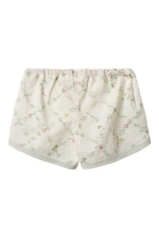 Short de algodón orgánico Inger - Blanco, verde y rosa