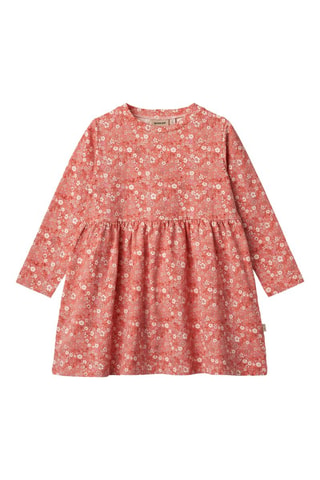 Vestido de algodón orgánico Sessa - Blanco, marrón y naranja