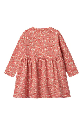 Vestido de algodón orgánico Sessa - Blanco, marrón y naranja
